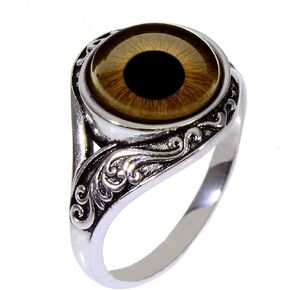 خاتم العين الزجاجي المذهل للنساء من شركة Steel Dragon Jewellers - اختر من بين 27 عينًا مصنوعة يدويًا لحيوانات وعيون خيالية in Kuwait