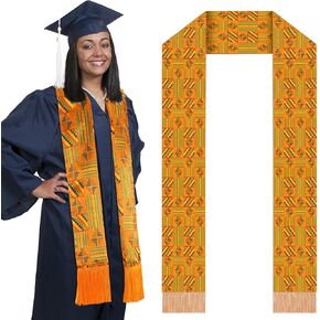 JenPen الأفريقية Kente طباعة سرق وشاح مع هامش Kente القماش الأوشحة الكنيسة رجال الدين وزير جوقة التاريخ الأسود شهر ديكور in Kuwait