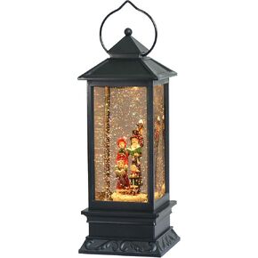 فانوس Eldnacele Angel Music Snow Globe مع مؤقت لمدة 6 ساعات، يعمل بالبطارية ويغني بمنفذ USB، مصباح مضاء ومياه دوارة لامعة لتزيين عيد الميلاد وديكور العطلات in Kuwait