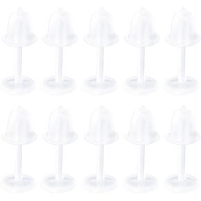 Plastic 10 pcs Clear 3 mm Flat Piercing Retainers 10 pcs Safety Earrings Backs Invisible Bars Piercings Jewelry Kit Hypoallergenic Stud Jewellery Set for Women Men Sensitive Ears in Saudi Arabia