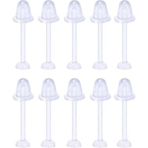 Plastic 10 pcs Clear 3 mm Flat Piercing Retainers 10 pcs Safety Earrings Backs Invisible Stud Hypoallergenic Bars Jewellery Set Ear Piercings Jewelry Kit for Women Men Sensitive Ears in Saudi Arabia