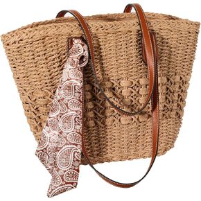 Trifabricy Beach Bags for Women, Summer Straw Bag, Woven Straw Beach Tote Bag Shoulder Handbags in Saudi Arabia