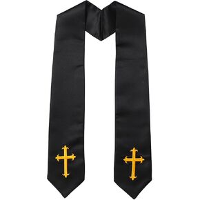 سرق رجال الدين مع صليب مطرز، سرق كاهن وزير للجنسين لإكسسوارات خدمة الكنيسة الزفاف 60/72 بوصة in Kuwait