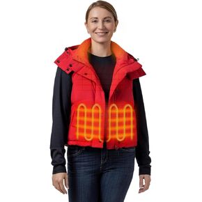 ORORO Women's Down Heated Cropped Vest with Battery and Detachable Hood, Lightweight Puffer Heating Vest in Saudi Arabia