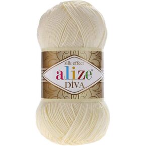 ALIZE DIVA Silk Effect 100 ٪ Microfiber Yarn 1 Ball Skeins 100gr 383yds Color (123 - Emerald) in Kuwait
