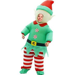 Inflatable Christmas Elf Costume for Adult, Air Blow up Christmas Full Body Suit Festival Costume Elf Carnival Outfit (Elf) in Kuwait