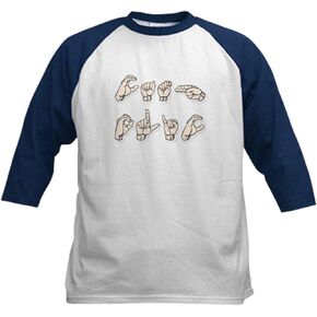 CafePress Catholic Sign Language Kids Baseball Jersey Kids Cotton Baseball Jersey, 3/4 Raglan Sleeve Shirt in Saudi Arabia