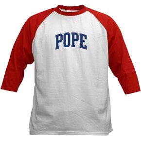 CafePress Pope Design (Blue) Kids Baseball Jersey Kids Cotton Baseball Jersey, 3/4 Raglan Sleeve Shirt in Saudi Arabia