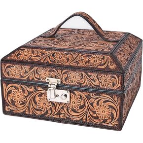American Darling Jewelry Case Hand Tooled Genuine Leather Women Bag Western Handbag Purse in Kuwait