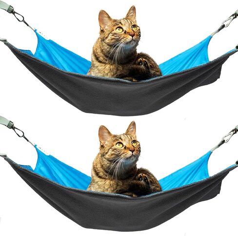 Cat Hammock for Cage - Hanging Washable Soft Outdoor Mat, Waterproof Cooling Bed for Large Kittens 26in*20in (XX-Large, Black) in Kuwait