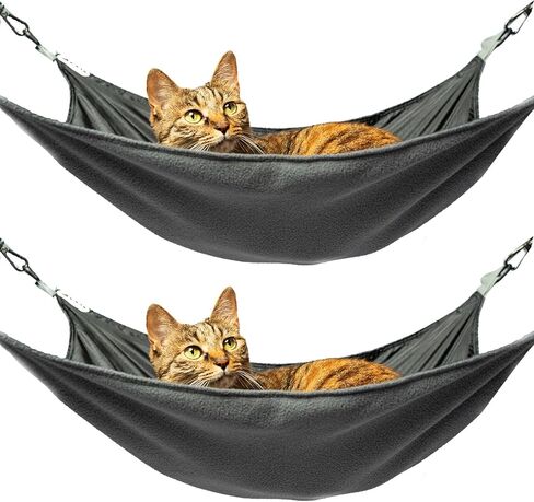 Cat Hammock for Cage - Hanging Washable Soft Outdoor Mat, Waterproof Cooling Bed for Large Kittens 26in*20in (XX-Large, Black) in Kuwait