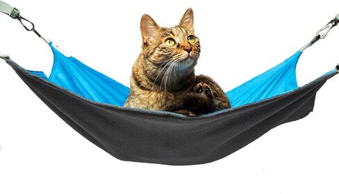 Cat Hammock for Cage - Hanging Washable Soft Outdoor Mat, Waterproof Cooling Bed for Large Kittens 26in*20in (XX-Large, Black) in Kuwait