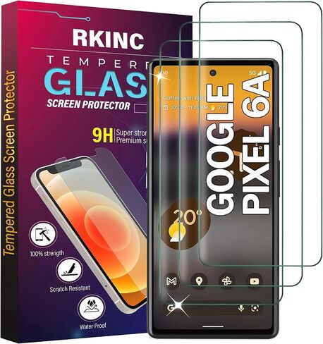واقي شاشة RKINC [عبوة من 3 قطع] لهاتف Google Pixel 4a [غير مناسب لهاتف Pixel 4a 5G]، واقي شاشة من الزجاج المقسى، 0.33 مم [ضمان مدى الحياة] [خالي من الفقاعات] [مضاد للخدش] [مضاد للكسر] in Saudi Arabia