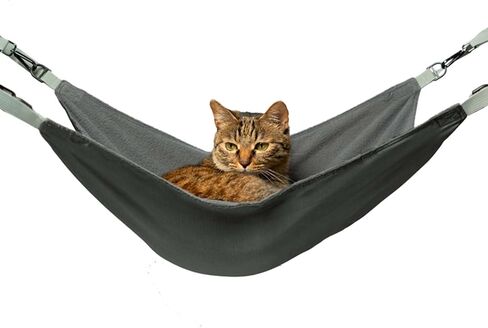 Cat Hammock for Cage - Hanging Washable Soft Outdoor Mat, Waterproof Cooling Bed for Large Kittens 26in*20in (XX-Large, Black) in Kuwait