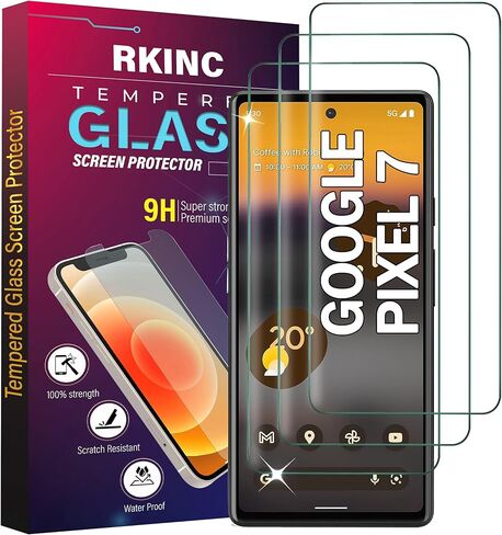 واقي شاشة RKINC [عبوة من 3 قطع] لهاتف Google Pixel 4a [غير مناسب لهاتف Pixel 4a 5G]، واقي شاشة من الزجاج المقسى، 0.33 مم [ضمان مدى الحياة] [خالي من الفقاعات] [مضاد للخدش] [مضاد للكسر] in Saudi Arabia