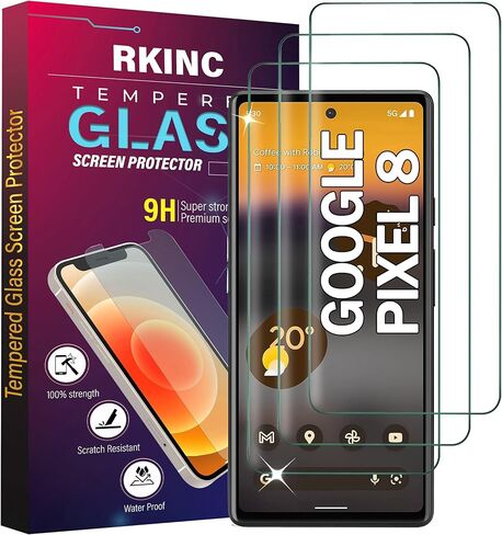 واقي شاشة RKINC [عبوة من 3 قطع] لهاتف Google Pixel 4a [غير مناسب لهاتف Pixel 4a 5G]، واقي شاشة من الزجاج المقسى، 0.33 مم [ضمان مدى الحياة] [خالي من الفقاعات] [مضاد للخدش] [مضاد للكسر] in Saudi Arabia