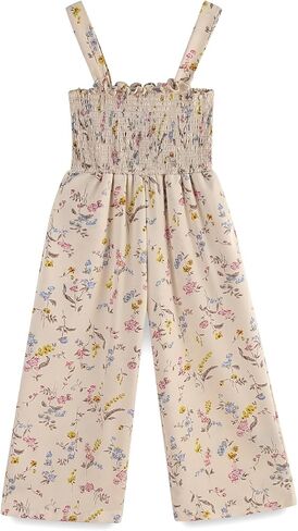 Girls' Casual Sleeveless Wide Leg Jumpsuit Romper with Pockets in Saudi Arabia