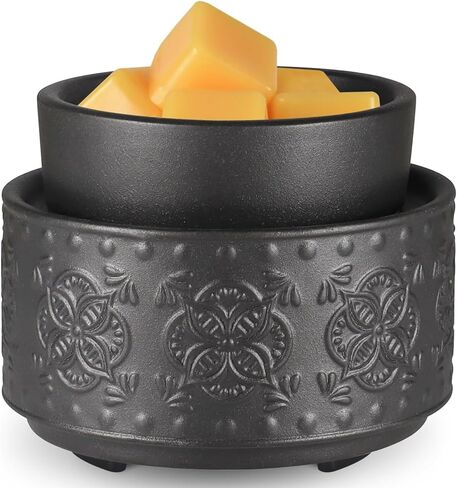 mocosa السيراميك الشمع دفئا الشمع تذوب أكثر دفئا للشمع المعطر 3-1 شمعة كهربائية دفئا المنزل العطر الشمع الموقد للأم النساء (البيج الحبيبي) in Kuwait