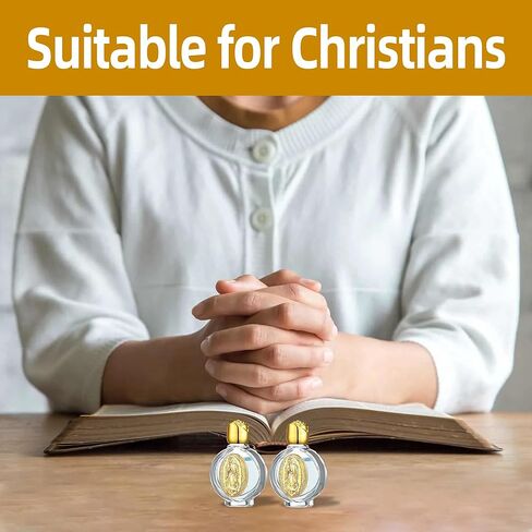 12 Pcs Catholic Holy Water Bottles 0.5 Floz Embossed Glass Holy Water Bottle with Toned Cap and Toned Depiction Communion Gifts for Family Church,Portable Favors Spiritual(Gold,Our Lady of Guadalupe) in Saudi Arabia