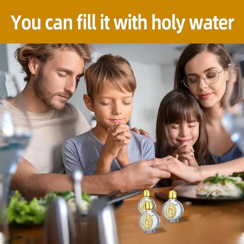 12 Pcs Catholic Holy Water Bottles 0.5 Floz Embossed Glass Holy Water Bottle with Toned Cap and Toned Depiction Communion Gifts for Family Church,Portable Favors Spiritual(Gold,Our Lady of Guadalupe) in Saudi Arabia