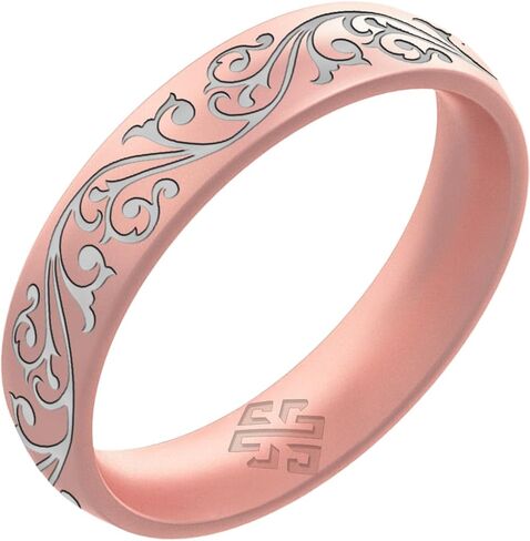 Knot Theory Filigree Silicone Ring for Women - Baby Blue, Cosmic Purple, Dark Silver, Lavender, Pink, Rose Gold, White Breathable Comfort Fit 6mm Bandwidth in Saudi Arabia