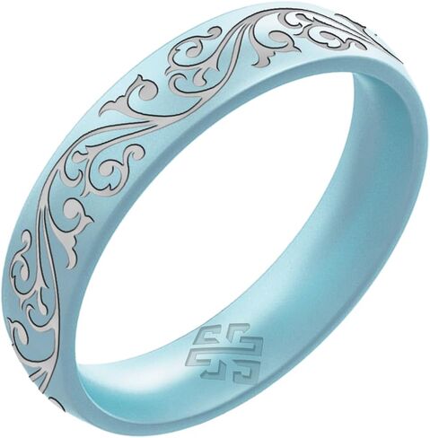 Knot Theory Filigree Silicone Ring for Women - Baby Blue, Cosmic Purple, Dark Silver, Lavender, Pink, Rose Gold, White Breathable Comfort Fit 6mm Bandwidth in Saudi Arabia