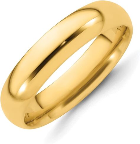 DEWBERRY Men’s or Women's Real 10K or 14K Yellow Gold Wedding Band | Comfort Fit Wedding Band | Traditional Highly Polished Wedding Ring Bands | Comfort Fit Womens and Mens Wedding Ring in Saudi Arabia