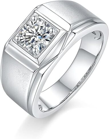 14K Gold Men's Simple 1 Carat D-color VVS1 Real Diamond Ring, Men's Gold Wedding Bands Inspired, Father's Day Gift for Him in Saudi Arabia