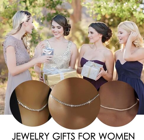 Diamond Chain Necklace Tennis Necklace Gifts Rhinestone Choker Necklace for Women in Saudi Arabia