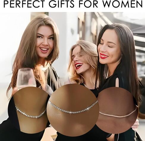 Diamond Chain Necklace Tennis Necklace Gifts Rhinestone Choker Necklace for Women in Saudi Arabia