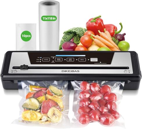 Vacuum Sealer Machine | Powerful 80kPa Suction | Bags and Cutter Included | Compact One-Touch Automatic Food Sealer with External Vacuum System | Preserve Freshness, Prevent Freezer Burn in Saudi Arabia