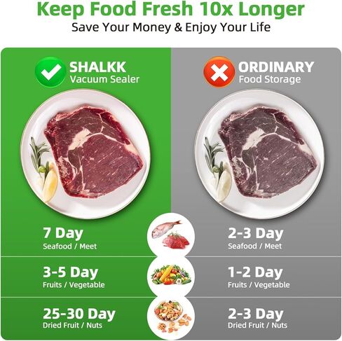 Vacuum Sealer Machine | Powerful 80kPa Suction | Bags and Cutter Included | Compact One-Touch Automatic Food Sealer with External Vacuum System | Preserve Freshness, Prevent Freezer Burn in Saudi Arabia
