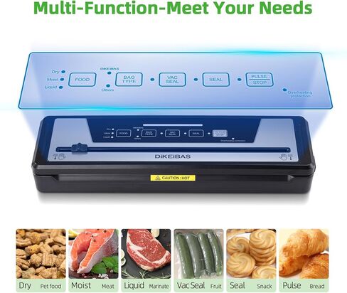 Vacuum Sealer Machine | Powerful 80kPa Suction | Bags and Cutter Included | Compact One-Touch Automatic Food Sealer with External Vacuum System | Preserve Freshness, Prevent Freezer Burn in Saudi Arabia