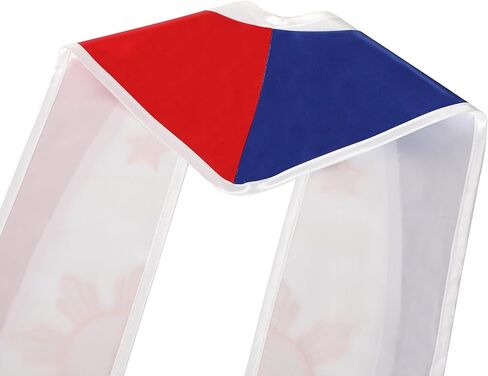 Philippines Flag Embroidered Graduation Stole Scarf, Patriotic Sash for Graduation Ceremonies 72 Inches Long in Saudi Arabia