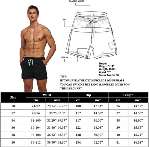 Summer Men's Swim Trunks Quick Dry Beach Surf Shorts with Zipper Pockets and Mesh Lining in Saudi Arabia