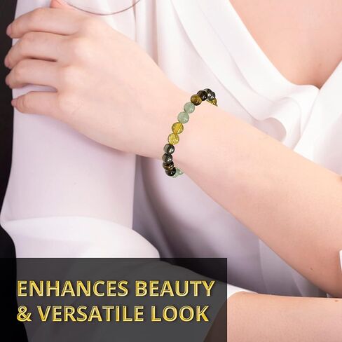Money Attraction Bracelet for Wealth, Prosperity & Success – Abundance & Good Luck Feng Shui Bracelet with Pyrite, Citrine, Tiger Eye & Green Aventurine Crystals for Women & Men in Saudi Arabia