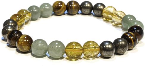 Money Attraction Bracelet for Wealth, Prosperity & Success – Abundance & Good Luck Feng Shui Bracelet with Pyrite, Citrine, Tiger Eye & Green Aventurine Crystals for Women & Men in Saudi Arabia