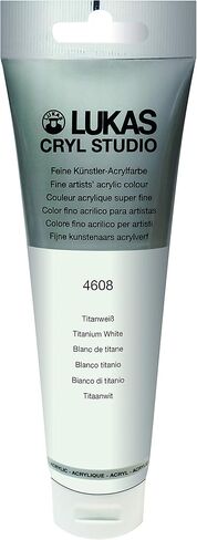 LUKAS CRYL Studio Artists Paint High Pigment Concentration Paint - 250 ml Bottle - Fluorescent Reflex White in Kuwait