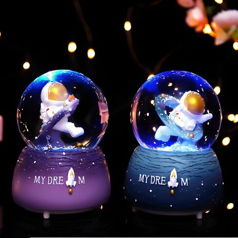 كرة ثلج عيد الميلاد، كرة ثلجية موسيقية مع أضواء LED متغيرة الألوان، تأثير سقوط الثلج التلقائي، زينة عيد الميلاد مع هدايا صندوق الموسيقى للفتيات والأطفال (أ) in Saudi Arabia