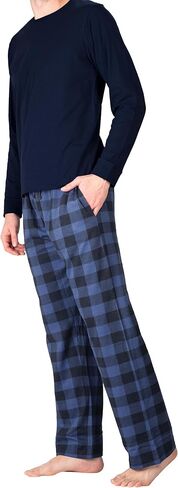 Men’s Holiday Pajama Set – Soft Winter Long Sleeve Top & Fleece Pants in Saudi Arabia