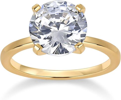 PAVOI 18K Sterling Silver Gold Round Cut Solitare 1.5 CT Moissanite Engagement Rings for Women - Moissanite Wedding Band for Women - Stone Promise Rings in Saudi Arabia