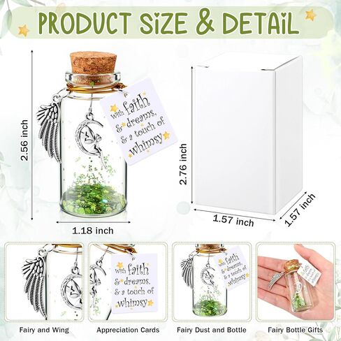 24 مجموعة من الهدايا الجنية للنساء زجاجات غبار بيكسي مزخرفة زينة عيد الميلاد الجنية لعيد الميلاد المجيد in Kuwait
