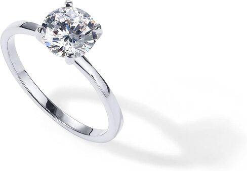 PAVOI 18K Sterling Silver Gold Round Cut Solitare 1.5 CT Moissanite Engagement Rings for Women - Moissanite Wedding Band for Women - Stone Promise Rings in Saudi Arabia