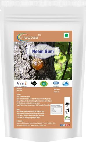 Neotea Natural Neem Gum – 200GM (7.05 OZ) | Edible Herbal Resin | Raw & Natural | Cooling Summer Ingredient for Drinks & Wellness in Saudi Arabia