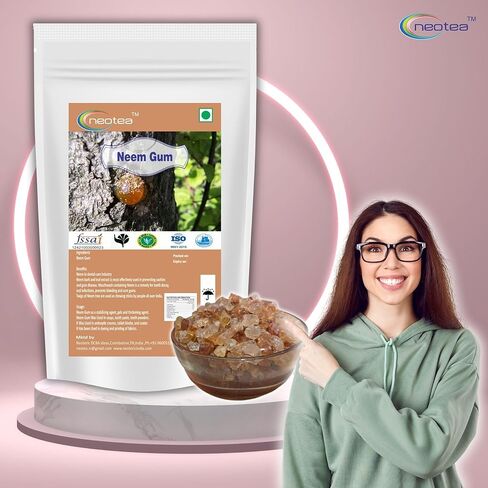 Neotea Natural Neem Gum – 200GM (7.05 OZ) | Edible Herbal Resin | Raw & Natural | Cooling Summer Ingredient for Drinks & Wellness in Saudi Arabia