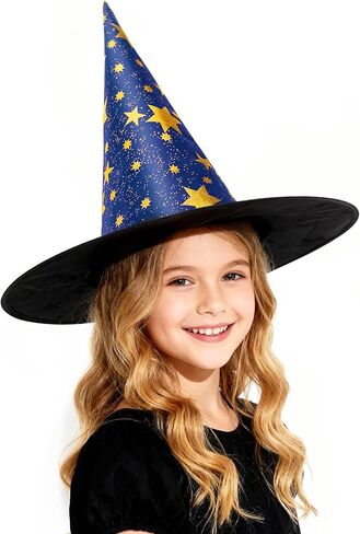 Century Star Kids Witch Hat Star Printing Wizard Hat for Boys Girls Halloween Hat Cosplay Party Decorations in Saudi Arabia