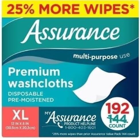 مناديل فاخرة للاستعمال مرة واحدة من أشورانس، عدد XL 96 (عبوة من 2)، أبيض، Assex-01 in Kuwait