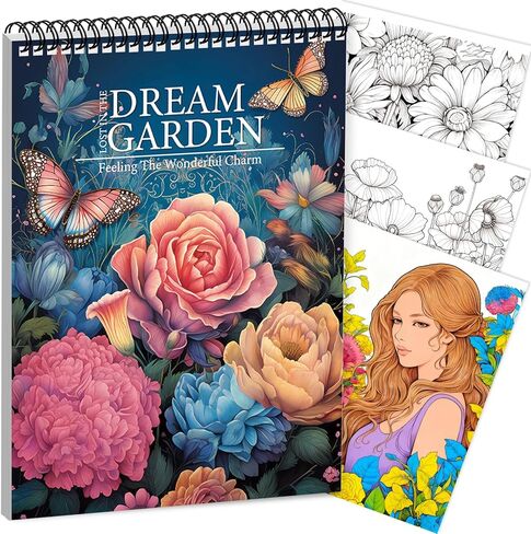 Thick Paper Butterfly Coloring Book for Adult Spiral Bound, 30 Pages One Sided Design Adult Coloring Book for Women Relaxation, Mindfulness Coloring Book for Adult Spiral Bound in Kuwait
