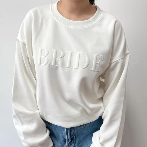 Bride Sweatshirt,Engagement Gift-Bride Crewneck Sweatshirt,Wedding Gift,Made With Puff Craft in Saudi Arabia