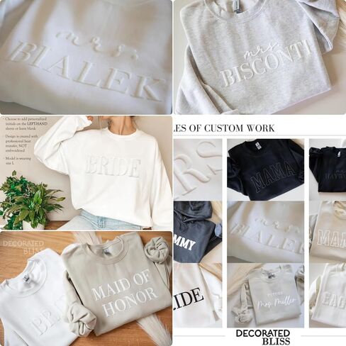 Bride Sweatshirt,Engagement Gift-Bride Crewneck Sweatshirt,Wedding Gift,Made With Puff Craft in Saudi Arabia